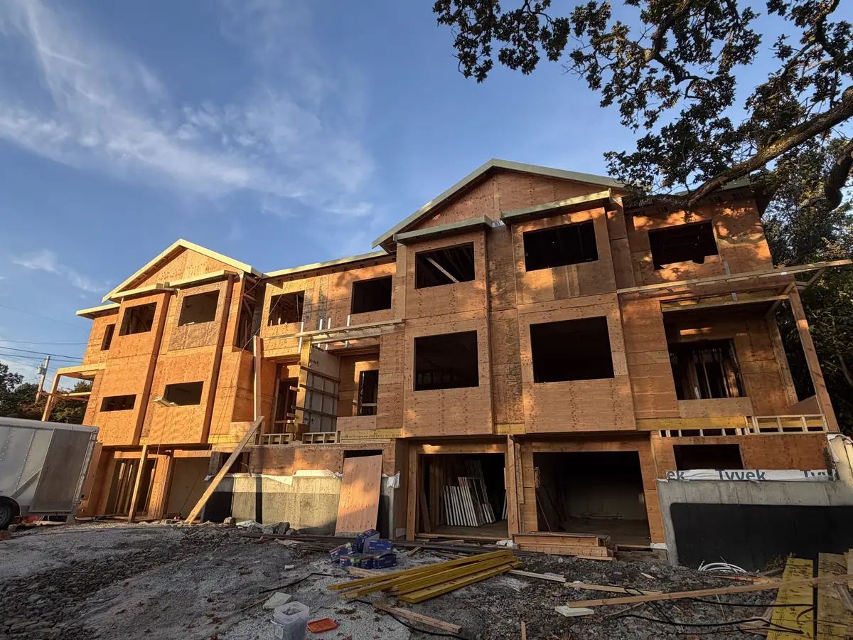 The townhomes under construction, October 2026